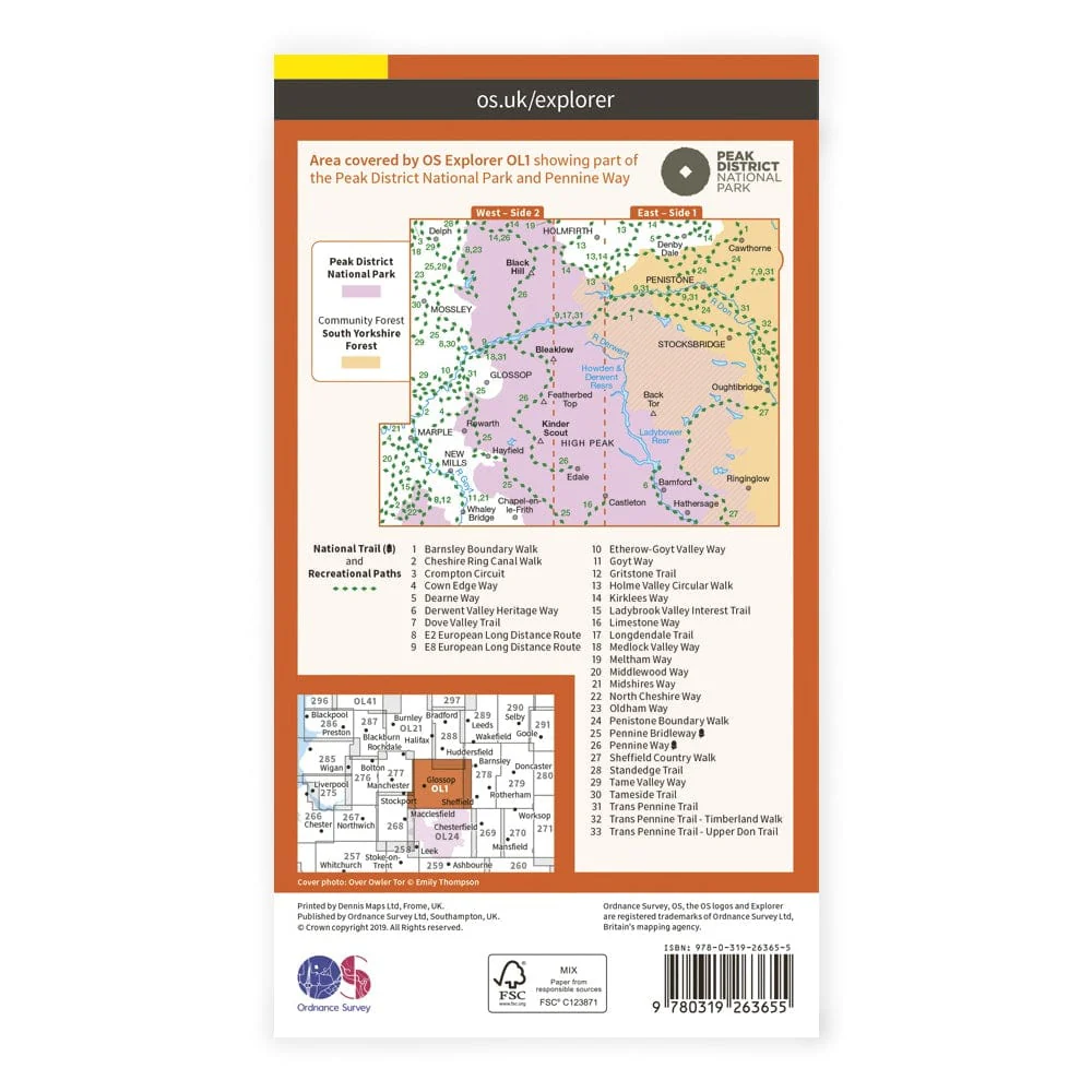 OS Explorer / Peak District Dark Peak - Image 2