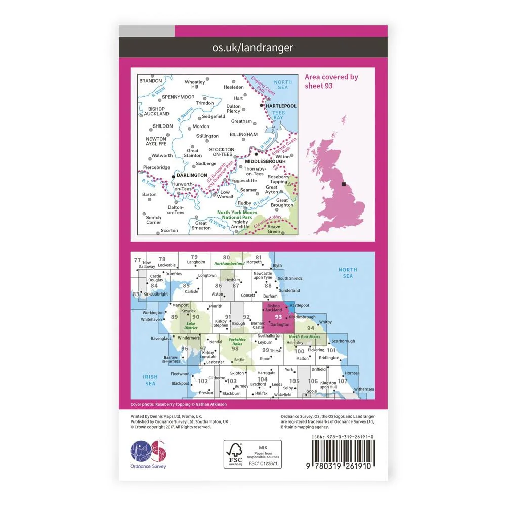 OS Landranger / Middlesbrough & Darlington - Image 2